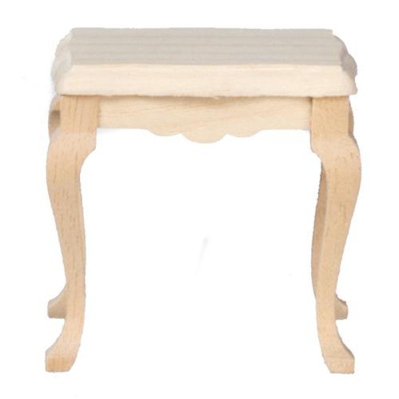 Dolls House Unfinished Side Table Cabriole Legs Bare Wood Living Room Furniture