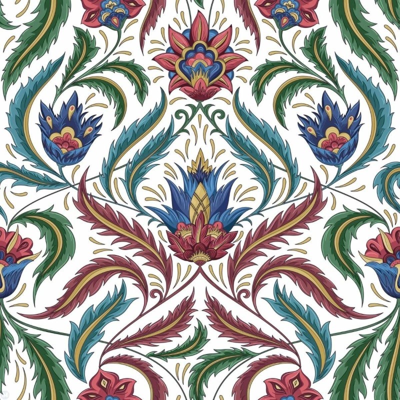 Dolls House Wallpaper Floral Damask Design Miniature Print 1:12 Scale Decoration Dolls House Wallpaper Floral Damask Design Miniature Print 1:12 Scale Decoration