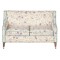 Dolls House Sofa Floral Fabric Fauteuil Settee Walnut JBM Living Room Furniture