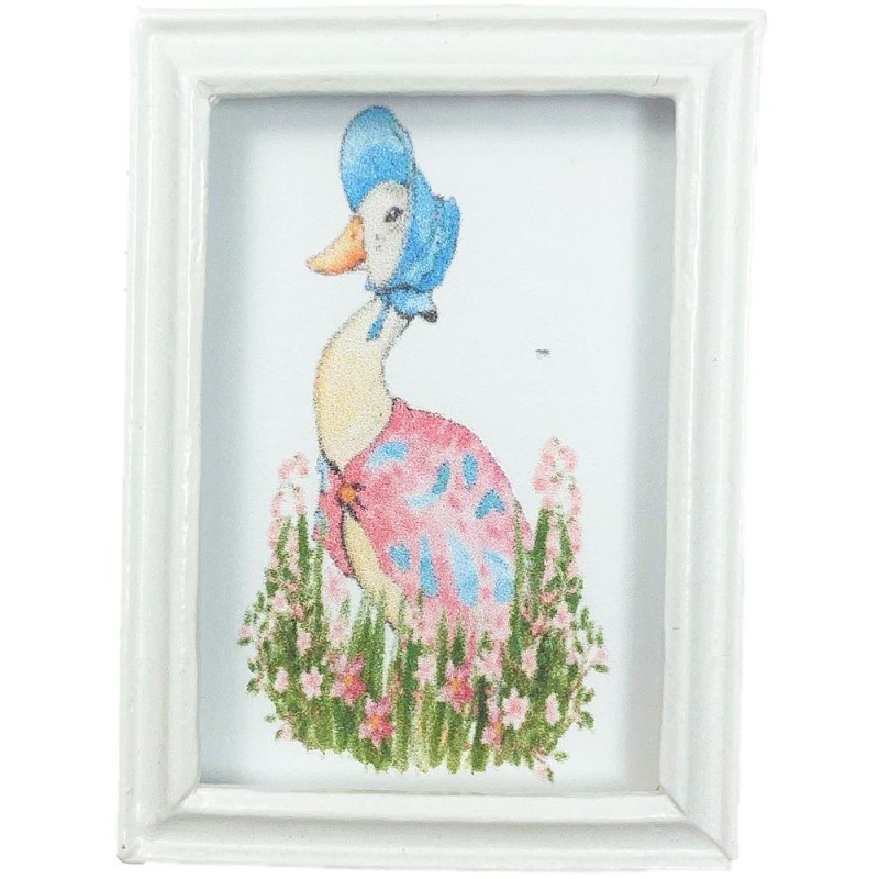 Dolls House Jemima Puddle Duck Beatrix Potter Picture White Frame Accessory