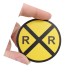 Dolls House Railroad Crossing Sign Yellow Railway Roadworks Warning Accessory