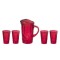 Dolls House Jug & Tumbler Set Red Pitcher & Glasses Chrysnbon Dining Accessory