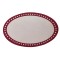 Dolls House Oval Rug Burgundy Grey Modern Design Miniature Accessory Small