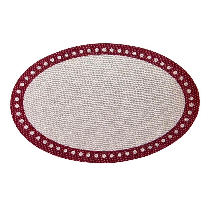Dolls House Oval Rug Burgundy Grey Modern Design Miniature Accessory Small