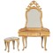 Dolls House Vanity Dressing Table & Stool Light Oak Miniature Bedroom Furniture