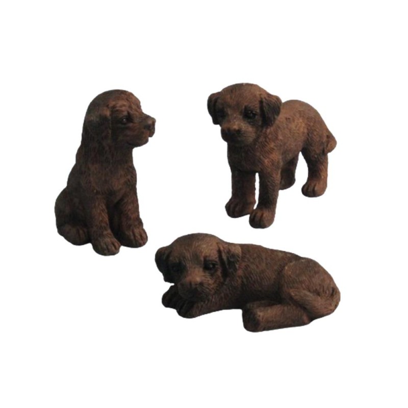 Dolls House Chocolate Labrador Puppies Standing Sitting Lying Retriever Dogs