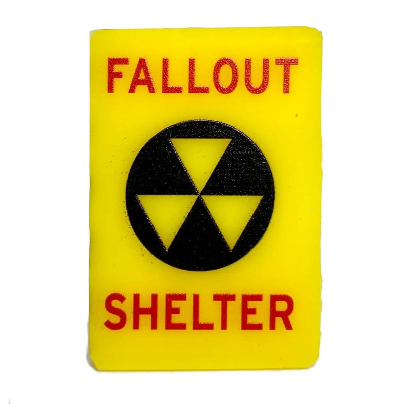 Dolls House Fallout Shelter Sign Protection Bunker 1:12 Scale War Accessory