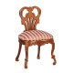 Dolls House Belter Side Chair Regency Pink & Walnut JBM Dining Room Furniture