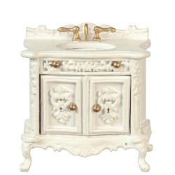 Dolls House Vanity Unit Sink Basin White 1:24 Half Inch JBM Bathroom Furniture