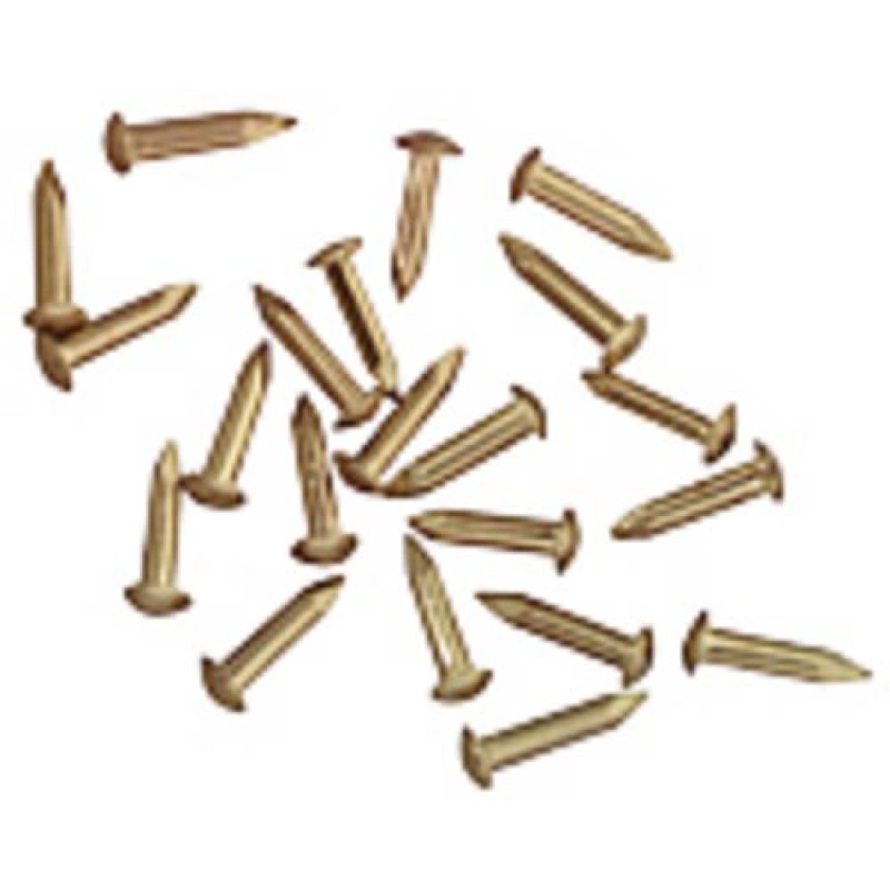 Dolls House 100 Miniature Nails 3/32 inch 2.8mm Brass Gold 1:12 Scale Hardware