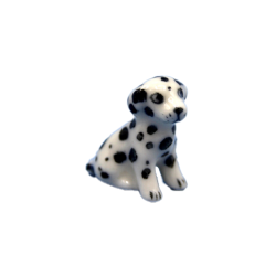 1:12 Scale Small Black & White Ceramic Puppy Dog Tumdee Dolls House Ornament K 