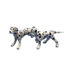 dolls house 24th scale single black and white dog 