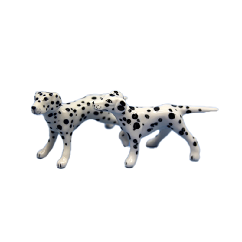 Dolls House Pair of Dalmatians Standing Leg Up Pet Dogs Miniature Accessory 1:12