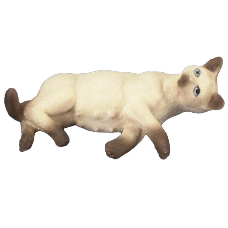 Dolls House Pregnant Siamese Cat Lying Down 1:12 Falcon Miniature Pet Animal Dolls House Pregnant Siamese Cat Lying Down 1:12 Falcon Miniature Pet Animal