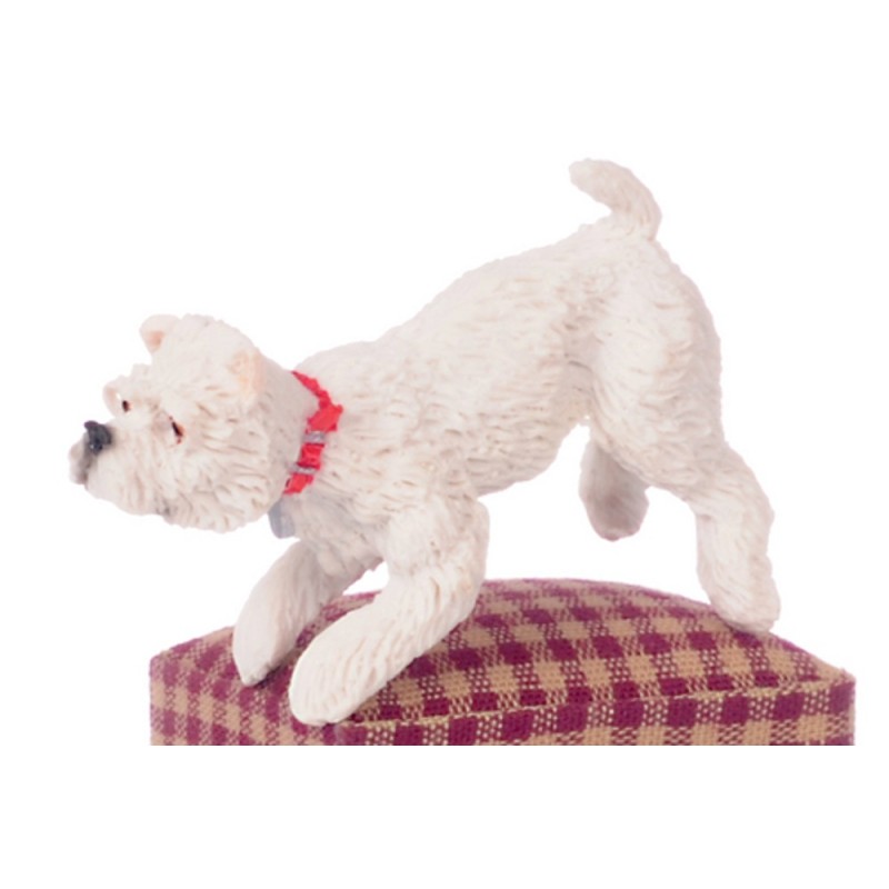 Dolls House White West Highland Terrier Leg Up Miniature Pet Dog