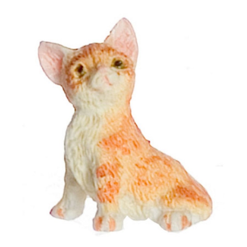 Dolls House Orange Kitten Sitting Falcon Miniature Accessory Pet Cat 1:12 Scale 