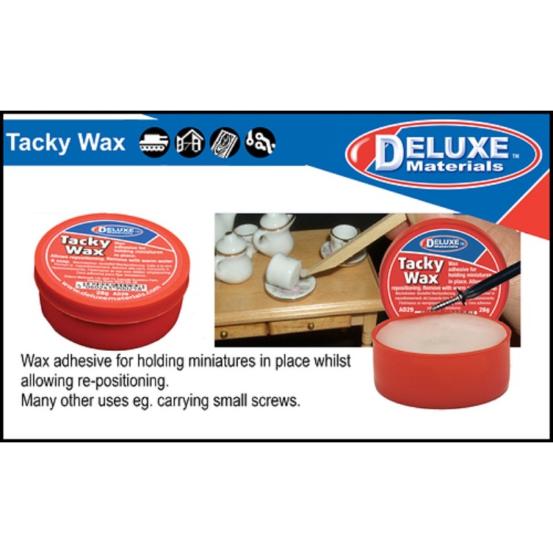 Dolls House Tacky Wax Glue for Holding Miniatures in Place Allows Repositioning