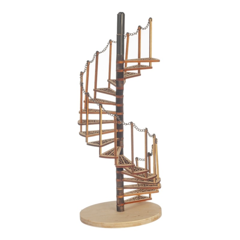 Dolls House Spiral Staircase Kit Laser Cut Wood 1:12 Scale Miniature