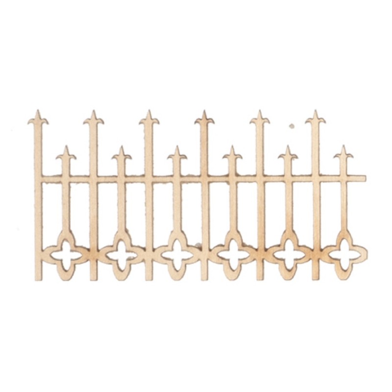 Dolls House Laser Cut Wood Railings Pack of 4 Fence Pieces Miniature Accessory