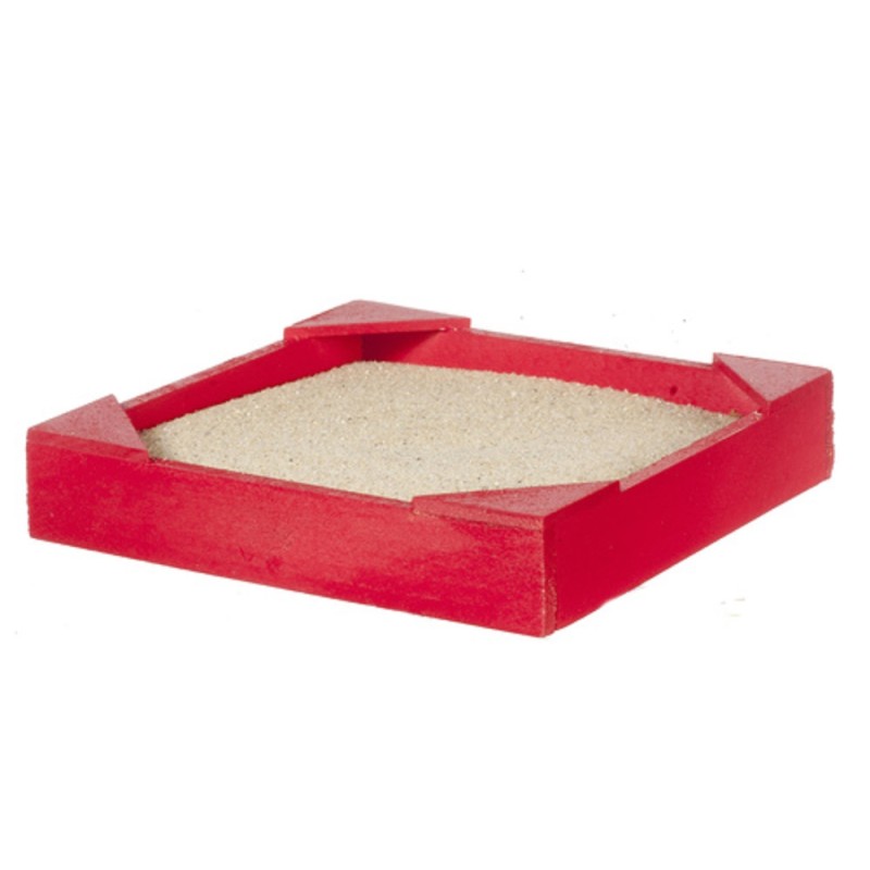 Dolls House Red Sand Pit Sandbox Miniature Child's Toy 1:12 Garden Accessory