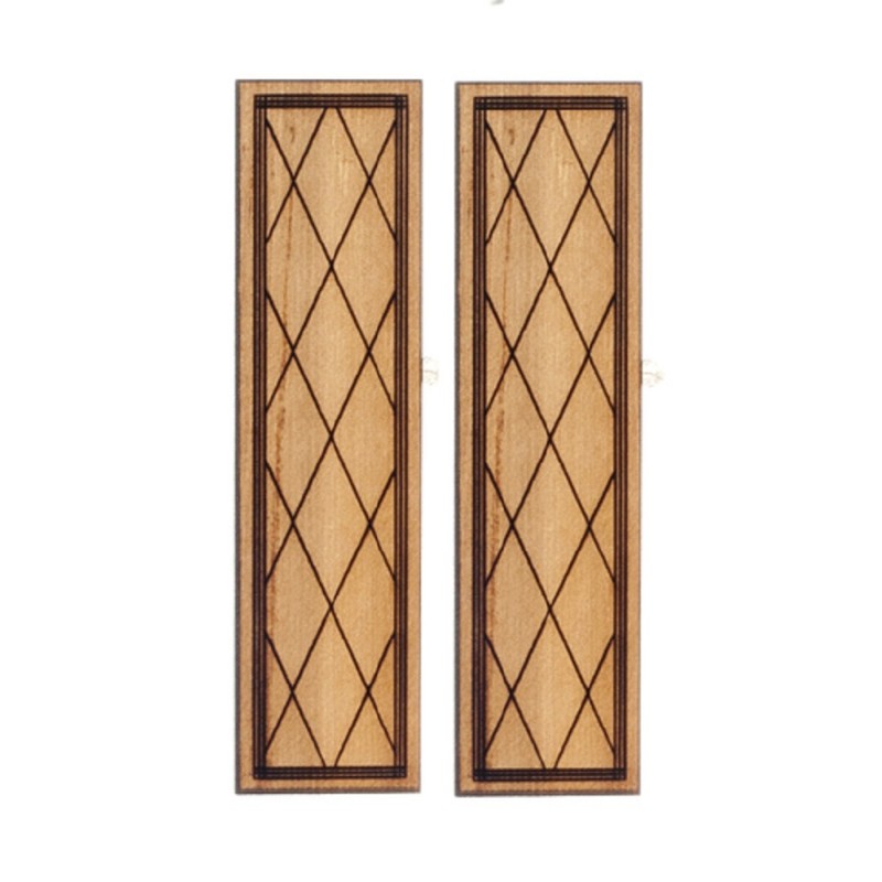 Dolls House Cross Hatch Shutters Wooden 1:12 Scale Laser Cut Window Accessory