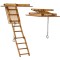 Dolls House Pull Down Attic Ladder with Treads 1:24 Half Inch Bare Wood Stairs