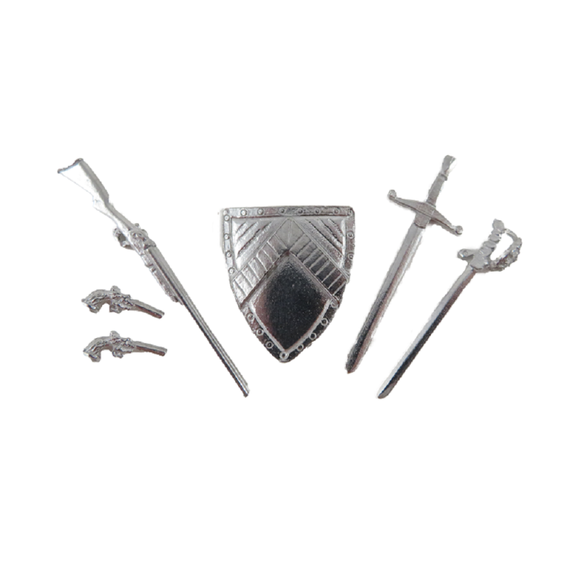 Dolls House Shield Swords Pistols Gun Miniature 1:24 Scale Ornamental Accessory 