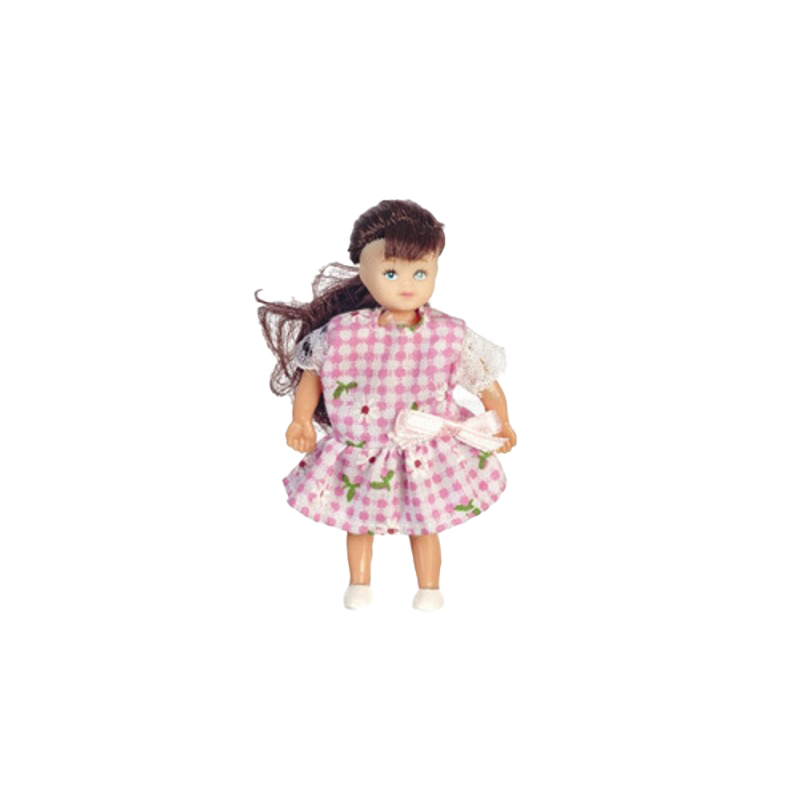 Dolls House Brunette Little Sister Girl Miniature 1:12 Scale People