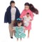 Dolls House Modern Brunette Family of 4 People Mum Dad Daughter Baby 1:12 Scale