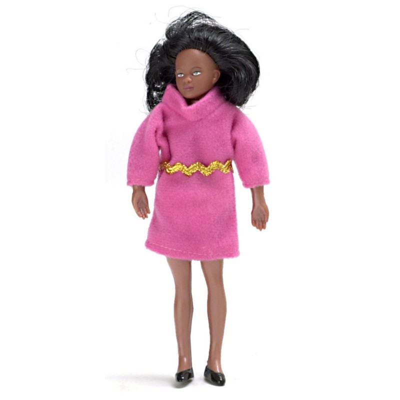 Dolls House Miniature 1:12 Scale People Black Mother Mum Lady