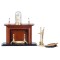 Dolls House Walnut Victorian Fireplace with Fireside Ornaments Miniature 1:12