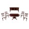 Dolls House Dining Furniture Set with Oval Pedestal Table Victorian Mahogany 