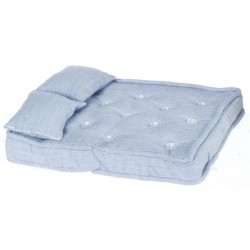 Dolls House Double Mattress & Pillows Miniature 1:12 Bedding Bedroom Accessory  