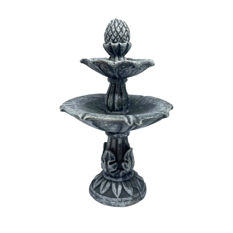 Dolls House Grey Stone Bird Bath Miniature Garden Accessory