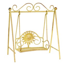 Dolls House Childs Swing Shabby Chic Garden Furniture Green