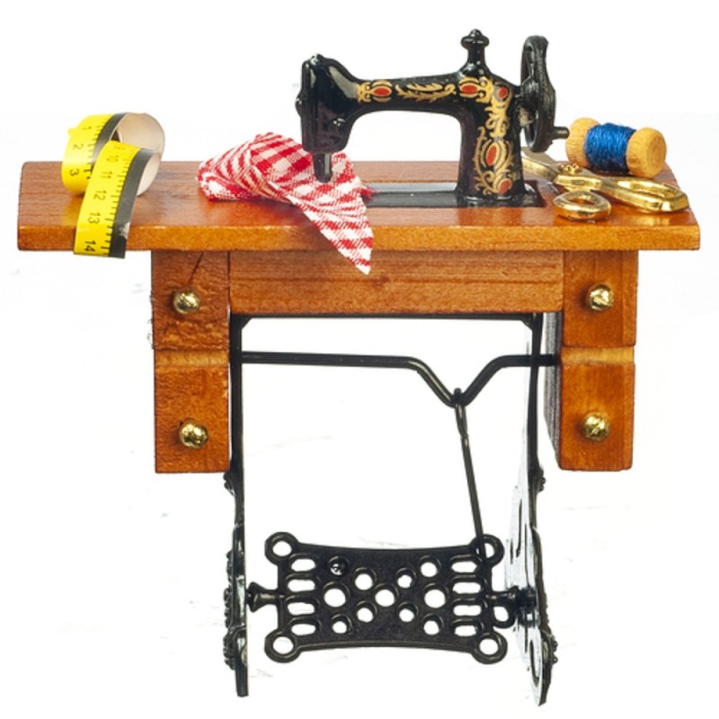 Dolls House Treadle Sewing Machine Miniature Old Fashioned Dressmakers Furniture