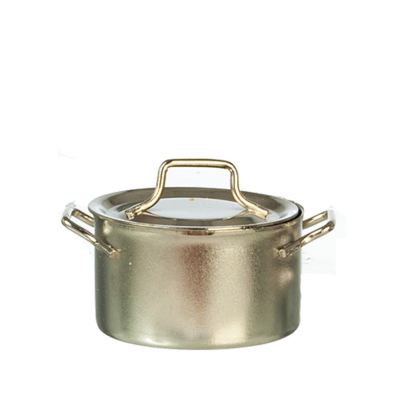 Dolls House Silver Saucepan Pan Stock Pot Miniature Kitchen Cookware Accessory