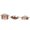 Dolls House Copper Saucepan Pans Pots Set Miniature Kitchen Cookware Accessory