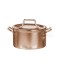 Dolls House Large Copper Stock Pot Casserole Dish 2 Handles Kitchen Accessory