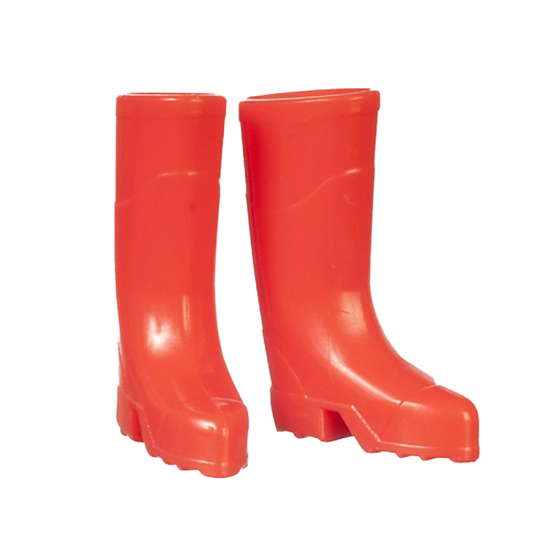 Dolls House Bright Red Wellington Boots Wellies 1:12 Garden Accessory