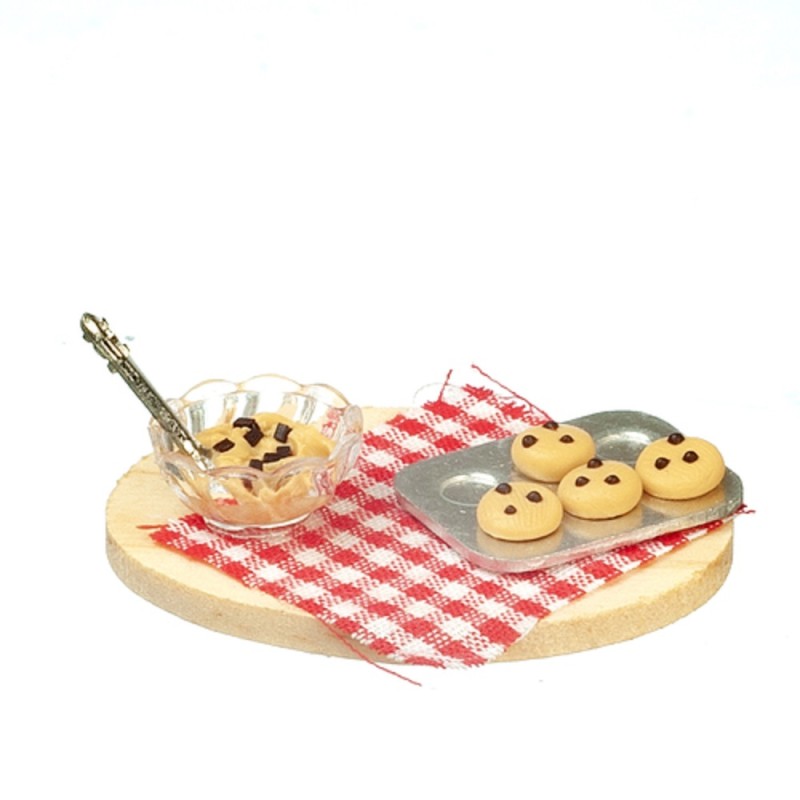 Dolls House Baking Cookies Set on Board Miniature Kitchen Food Accessory 1:12