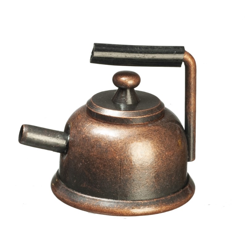 Dolls House Antique Bronze Kettle Metal Teapot Miniature 1:12 Kitchen Accessory