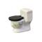 Dolls House White Toilet with Blue Flowers Miniature Furniture 1:24 Half Inch