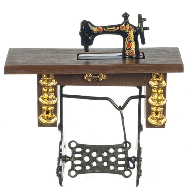 Dolls House Vintage Treadle Sewing Machine Miniature Dressmakers Furniture 1:12