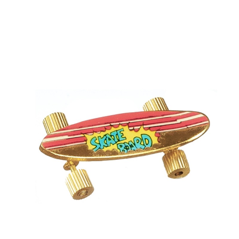 Dolls House Brass Skateboard Miniature Toy Shop Garden Accessory 1:12 Scale