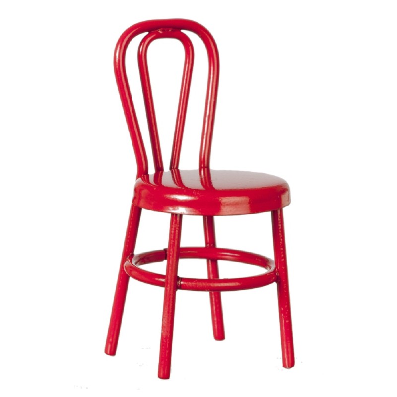 Dolls House Red Metal Bistro Chair 1:16 Scale Furniture