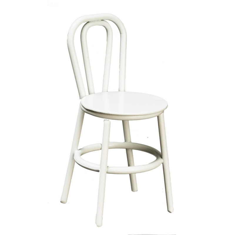 Dolls House White Metal Bistro Chair 1:16 Scale Furniture