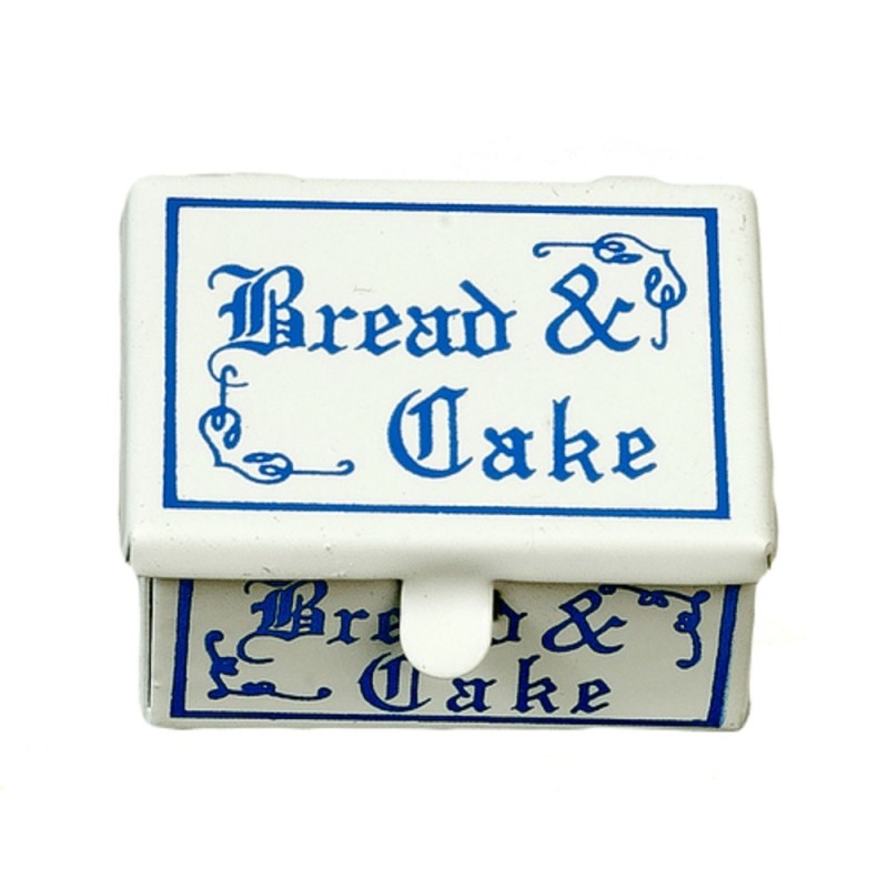 Dolls House Blue & White Cake Tin Bread Bin Box Miniature 1:12 Kitchen Accessory