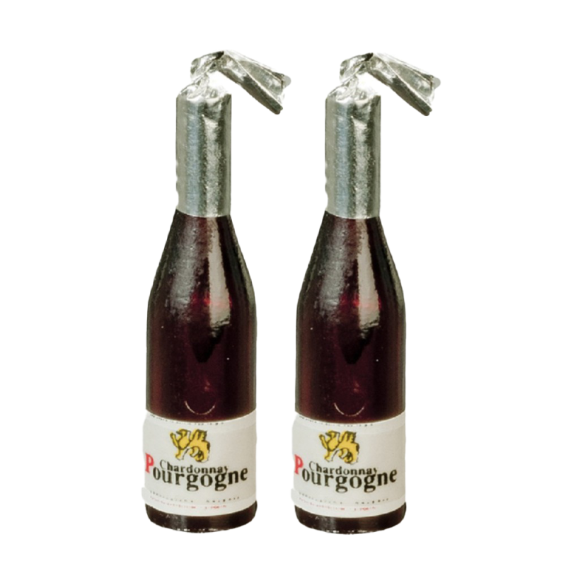 Dolls House 2 Champagne Bottles Miniature 1:12 Scale Bar Pub Accessory