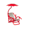 Dolls House Deck Chair & Umbrella 1:24 Half Inch Scale Beach Garden Furniture